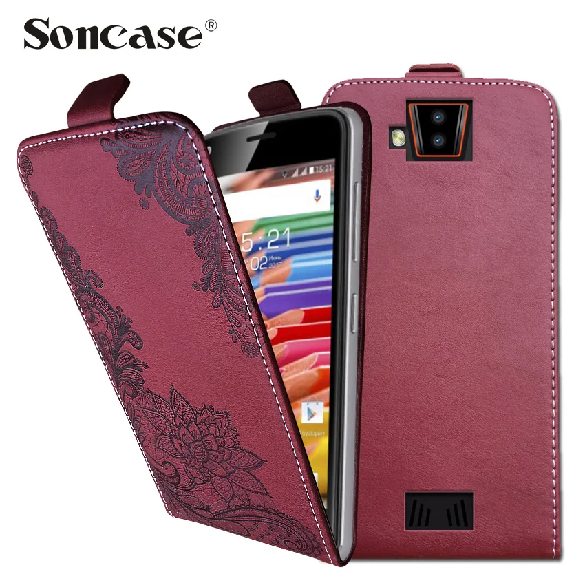 

3D Stereo Embossing lace flower butterfly flip up and down leather phone bag cover BV4000 pro case for Blackview BV4000
