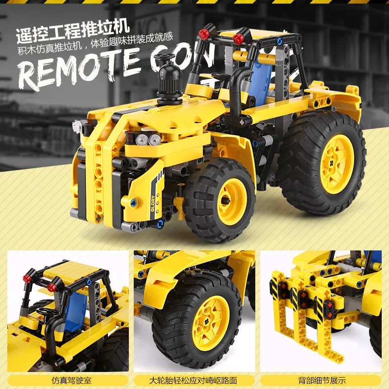 

13017 The RC Tractor Car With USB Charger Set Building Blocks Bricks Assembled DIY Birthday Educational Toys Funny Gifts