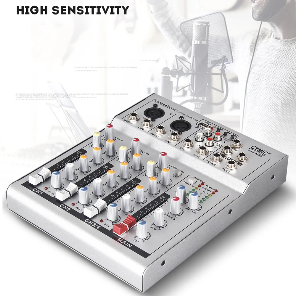 

Mini Household Portable Audio Mixer with USB DJ Sound Mixing Console 48V Amplifier for Karaoke KTV Party