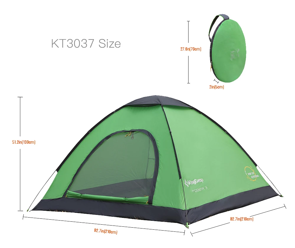 KingCamp Сверхлегкий всплывающий тент 3 сезона быстрая автоматическая серия водонепроницаемый портативный Семейный Кемпинг палатки