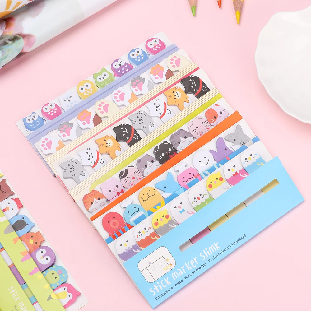 

1 PC Memo Pad Bookmarks Creative Cute Animal Sticky Notes Paper Stickers Panda Cat Memo Pad School Stationery Supplies