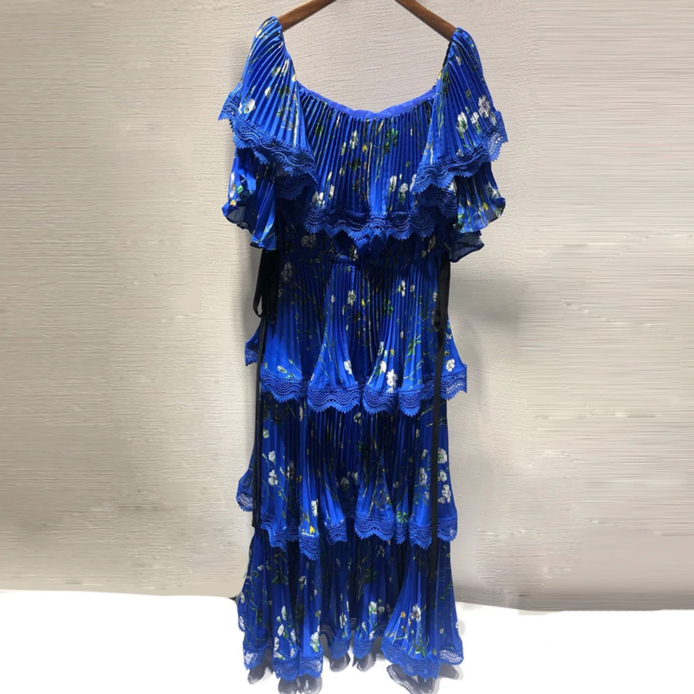 

Red RoosaRosee Women Fashion Runway Sexy Slash Neck Dress Flower Print Short Sleeve Vintage Dresses Party Vestidos Robe Femme