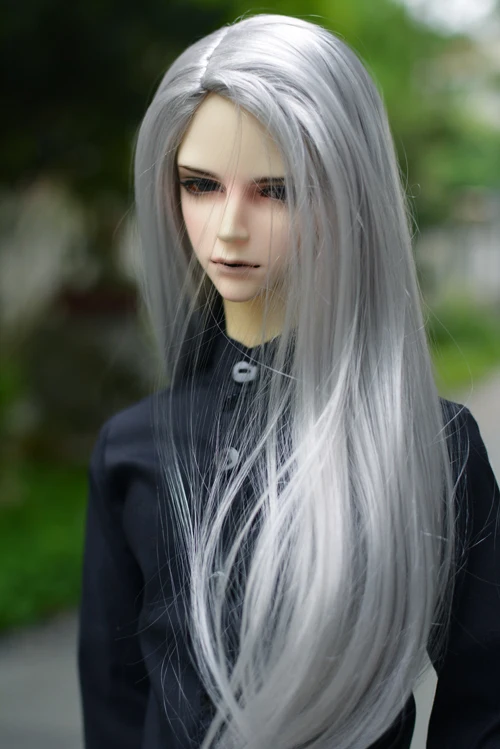 1/3 8-" BJD парик Супер кукла парик мода длинные серебряные цвета мохер стиль куклы волосы