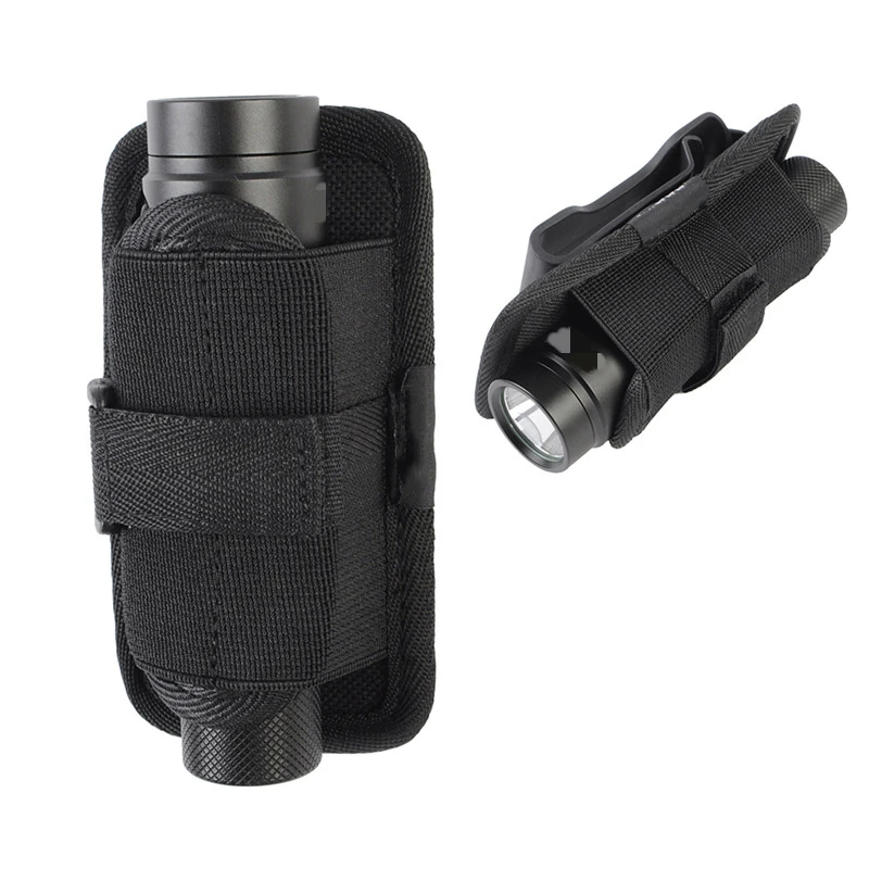 Torch Carry Belt Pouch LED Flashlight Holder 360 Degrees Rotatable Nylon Holster