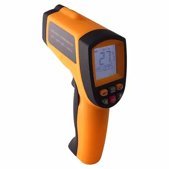 

Digital Portable Infrared IR Laser Thermometer 12:1 DS Pyrometer -50~700 C (-58 ~ 1292 F) Range + 12 Memories Storage