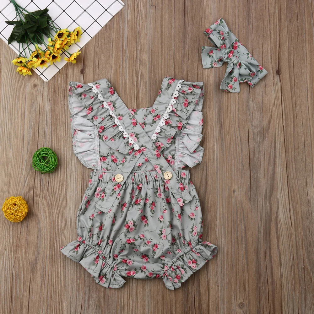 Платье комбинезон с цветочным принтом для девочек сверкающая одежда без рукавов