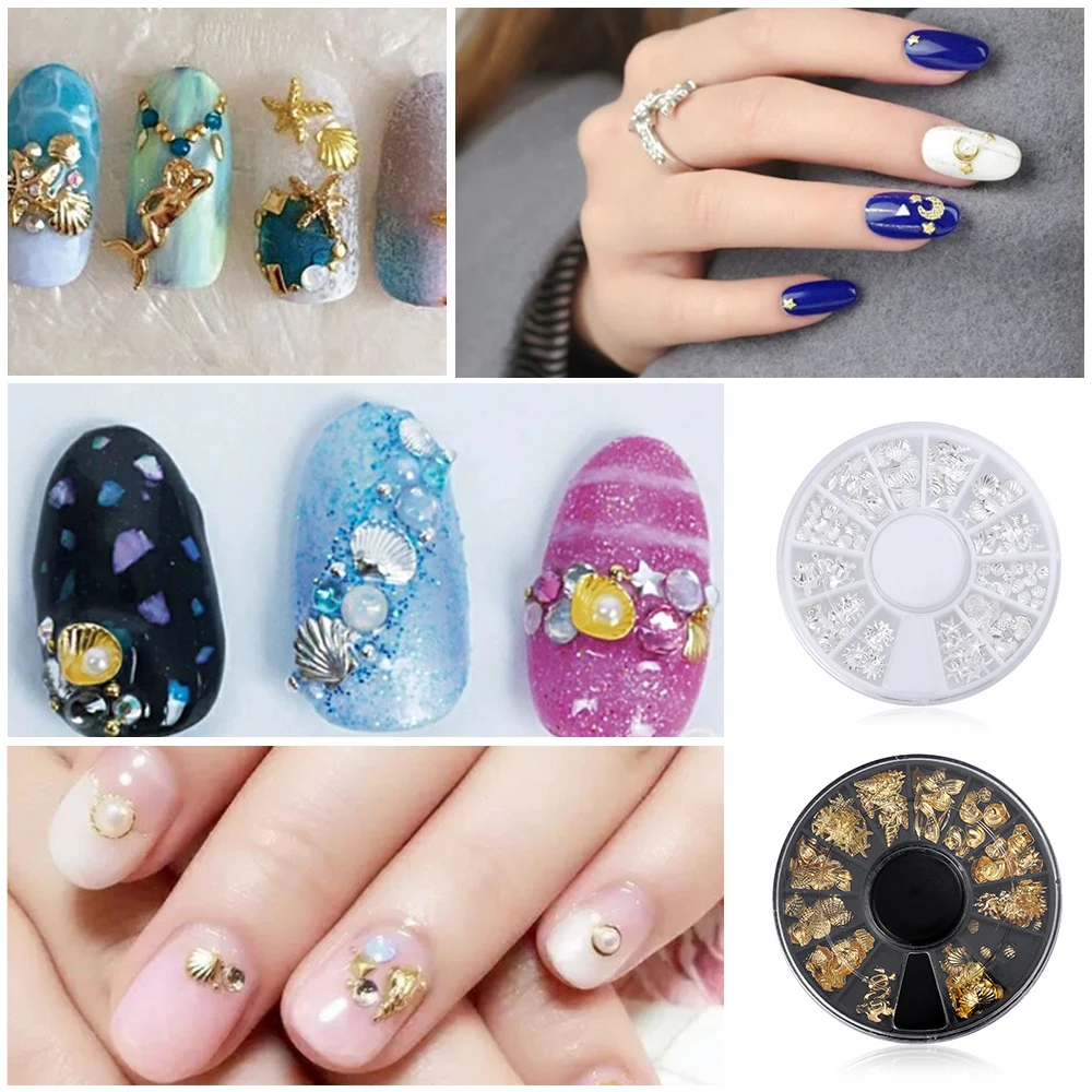 

Mixed Color Sea Summer Horse Shell Nail Rhinestone Small Irregular Beads Manicure 3D Nail Art Decoration In Wheel Accessories