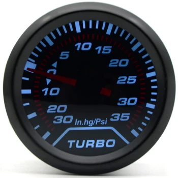 

2" 52MM Universal Mechanical Turbo Boost Car Gauge 35 PSI Meter Auto White LED Black Bezel