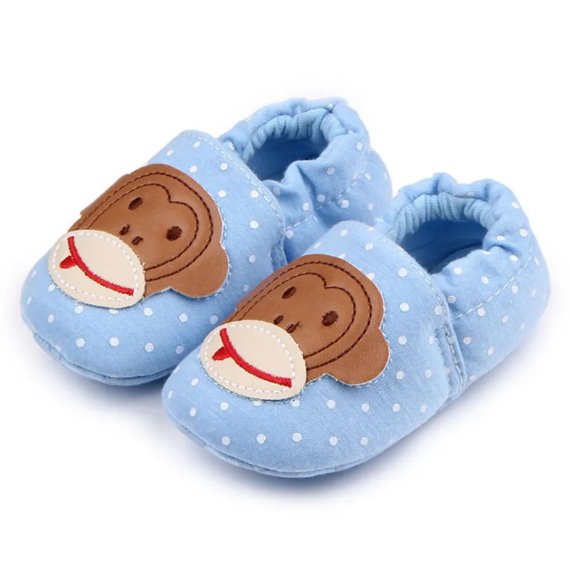 Обувь для новорожденных детей, мальчиков и девочек, серия 0-15 месяцев, не может позволить себе ходить, обувь из хлопка, качественная обувь для первых прогулок, xz42 - Цвет: Blue monkey