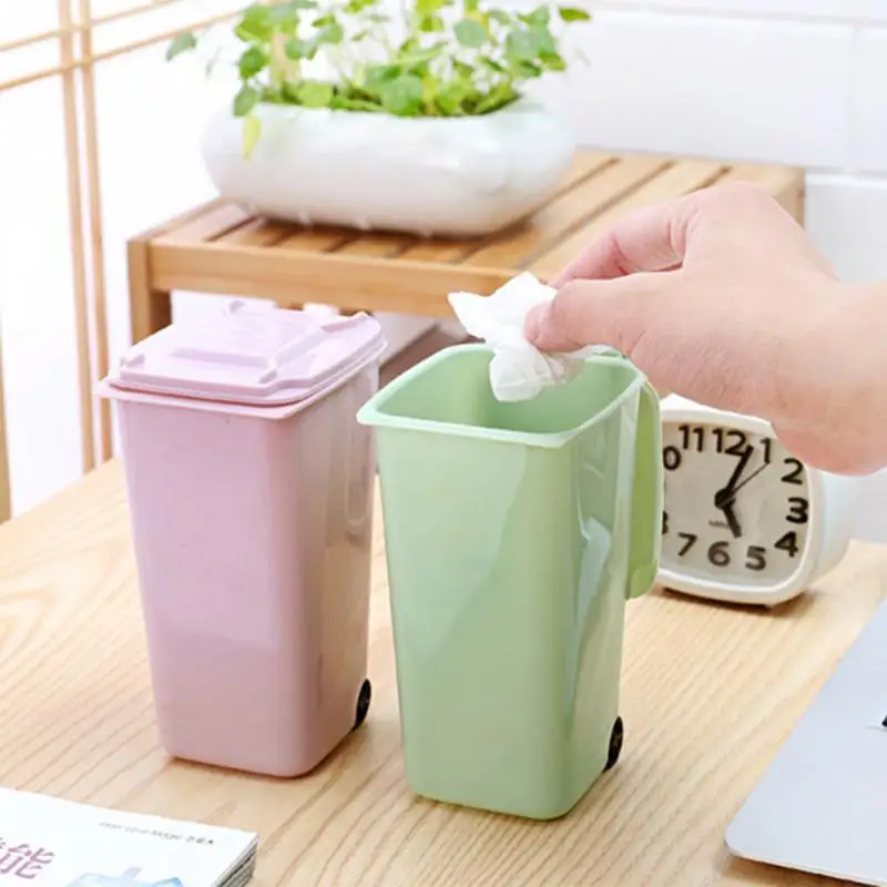 1PC Novelty Candy Colors PP Plastic Desktop Garbage Cleaning Mini Trash