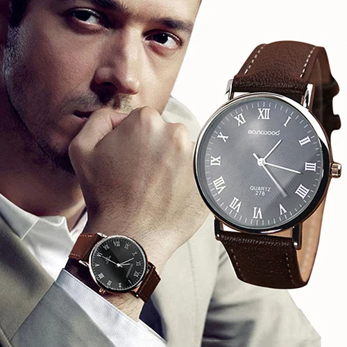 

Fashion Faux Leather Mens Analog Quarts Watches Blue Ray Men Wrist Watch 2018 Mens Watches Top Brand Luxury Casual Watch Clock