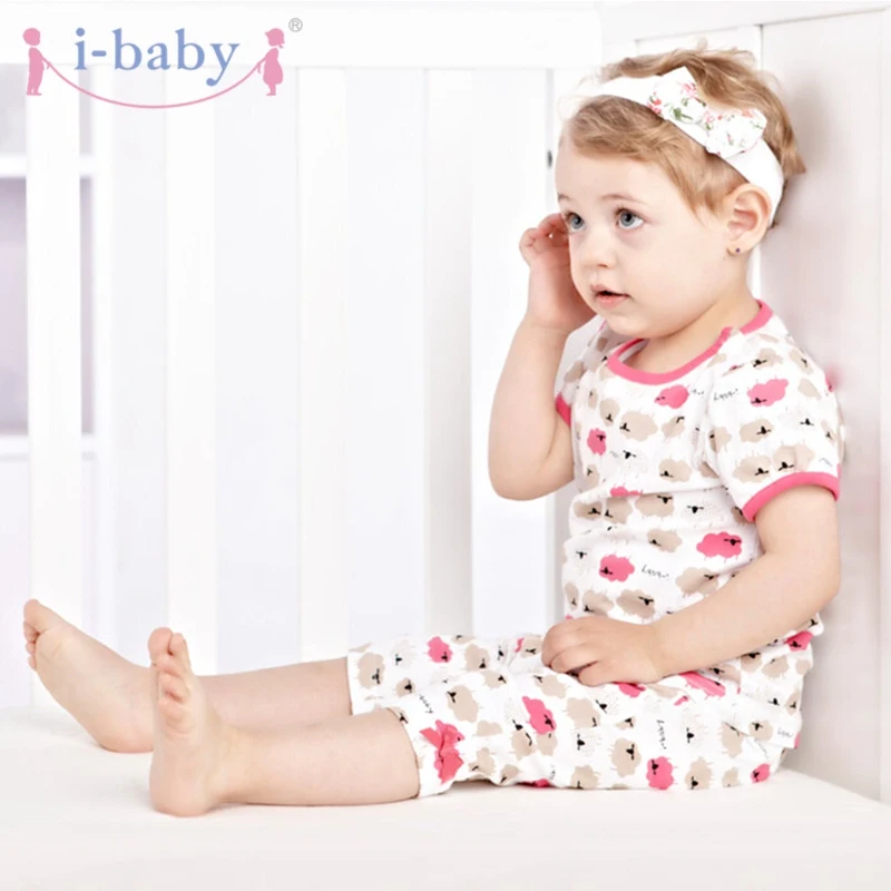 Я-одежда для малышей новорожденных футболка для девочек хлопковые футболки короткий рукав детская одежда с мультяшными рисунками белый розовый серый овец