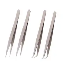 Горячая Распродажа 4 шт./компл. рисунки на ногтях Нержавеющая сталь Пинцет ногти искусство Изогнутые Прямой Инструменты щипцы кусачки пинцеты наборы для ухода за кожей