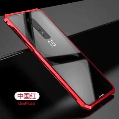 Для Oneplus6 роскошный бренд Алюминиевый металлический бампер из закаленного стекла для Oneplus 6 1+ 6 металлический чехол для телефона колонна щитка форма рамка - Цвет: A3