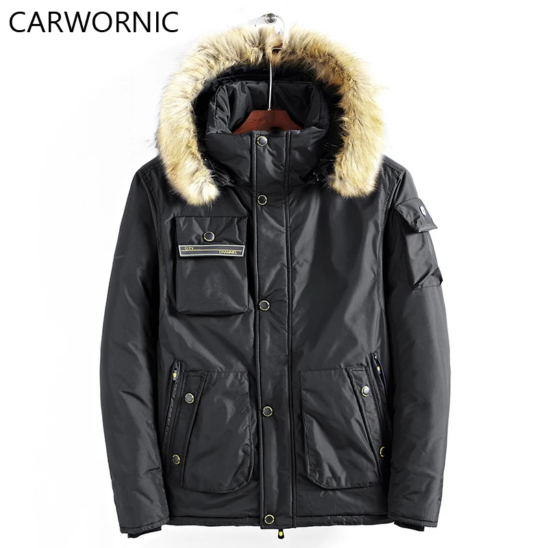 CARWORNIC New Thick Winter Jacket Men Casual Warm Soft Cotton Padded Jacket Male Hooded Fur Collar Windproof Outerwear Parka CARWORNIC New Thick Winter Jacket Men Casual Warm Soft Cotton Padded Jacket Male Hooded Fur Collar Windproof Outerwear Parka