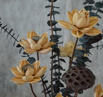 

5pcs/lot Lily Handmade Dried Flower Party Home Decor wedding decoration home bedroom living room office DIY Decoration flowers