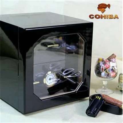 COHIBA Nero cigar sacchetto di Presidente di piccolo tre-tier piano dipinto lubinski di Cedro humidor cigar box contenitori tavolo di Umidità