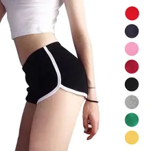 Sexy Fitness Sports Shorts Solid Color Elastic Waist Running Gym Yoga Breathable Cotton Shorts Slim Body-building Fitness Shorts
