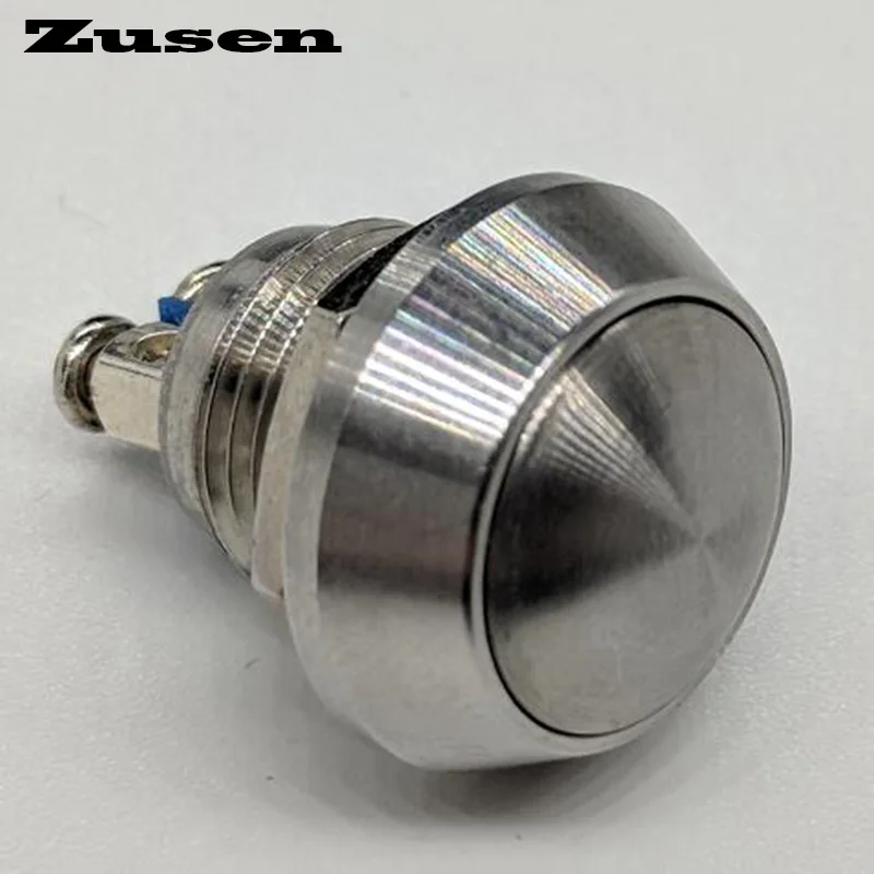 

Zusen 12mm (ZS12B-10/S) stainless steel push button switch 1no Dome head momentary ip65 micro switch Screw terminal
