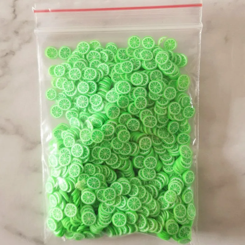 1000pcs 10g Fruit Slice 5mm/10mm Decoration Crafts Flatback Cabochon Scrapbooking Embellishments Kawaii DIY Accessories - Цвет: 5mm Green Lemon 10g