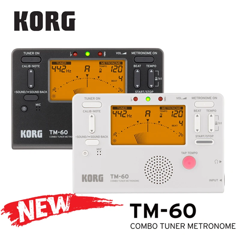 KORG TM60 TM60C тюнер метроном ветер/гитара/укулеле/саксофон/скрипка/тюнер для флейты Универсальный метроном(CM300 можно выбрать