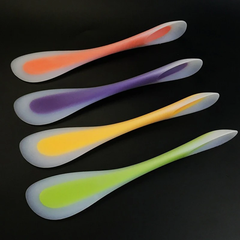  1Pcs Double Silicone Spatula Spoon Cookie Spatulas Pastry Scraper Mixer Buttter Ice Cream Scoop Bak