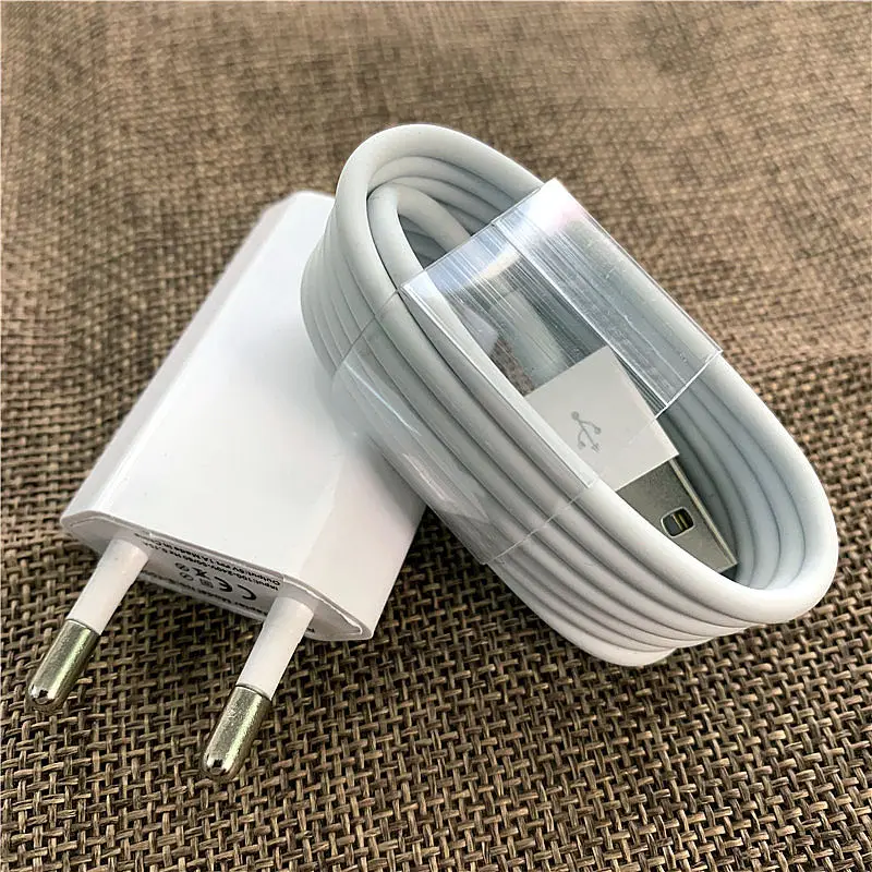 1m charging cable + Travel Adapter Charger for iPhone 6 6s plus 7 8 5