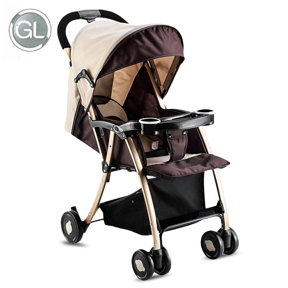 GL Kids Baby Stroller Foldable Infant Pram Alloy Steel Umbrella Cart  stroller  folding can sit can lie trolley summer winter