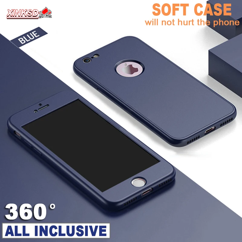 

Luxury Soft TPU 360 Full Cover Case For iPhone XS 8 7 6 6S XS Case 5 5S SE Cover Cases For iPhone 6 S 7 8 Plus X XR XS Max Case