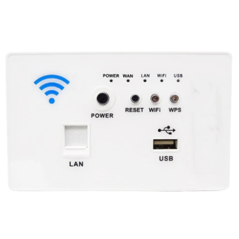 Беспроводной Wi-Fi настенный встроенный маршрутизатор розетка панель повторитель