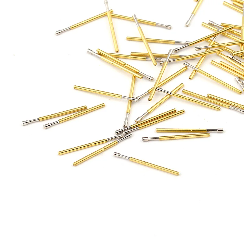 100Pcs P160-H2 Nickel Plated Springs Test Probe Brass Tube Outer Diameter 1.36mm Total Length 24.5mm Electronic Test Probe Tool