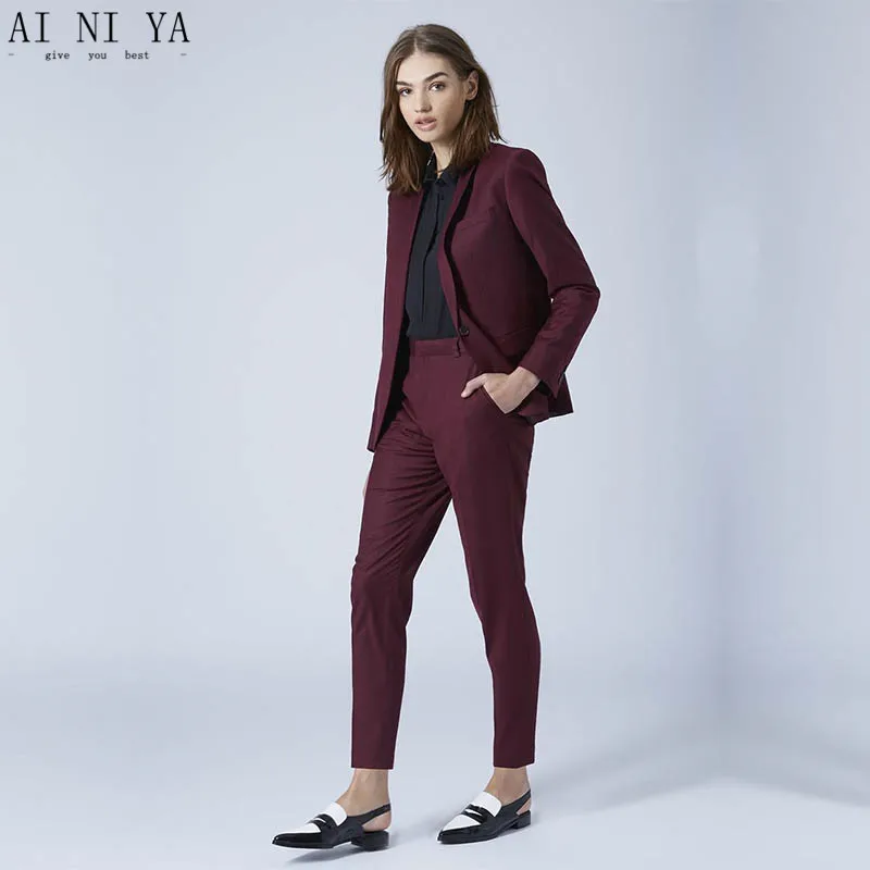 Yeni z m Bayan I Elbisesi 2 Par a Blazer Seti Slim Fit Kad n Pantolon 