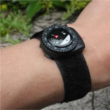 Outdoor Clip-On Watchband Compass Nylon Band Bracelet with Closure Portable