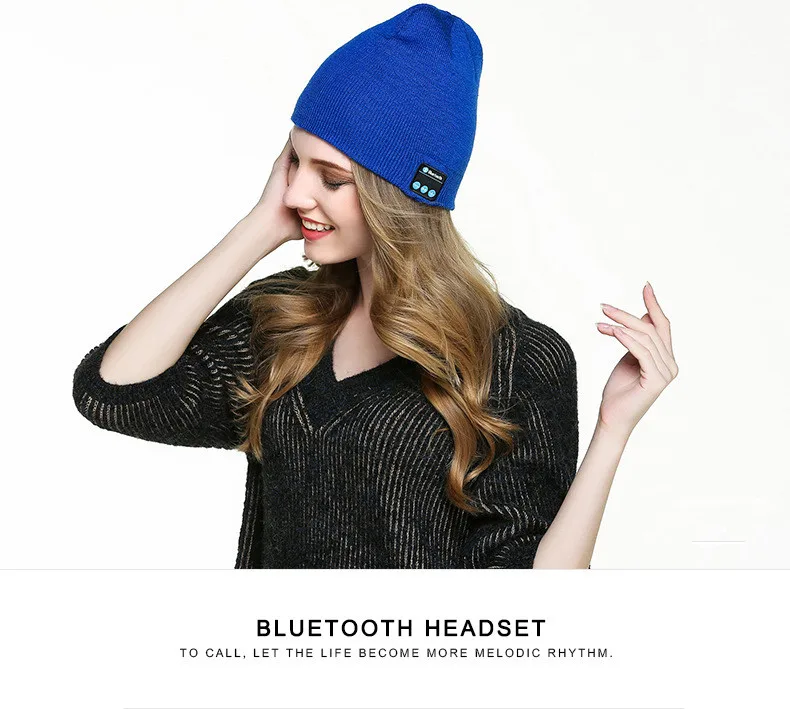 New Fashion Beanie Hat Cap Wireless Bluetooth Earphone Smart Headset headphone Speaker Mic Winter Outdoor Sport Stereo Music Hat