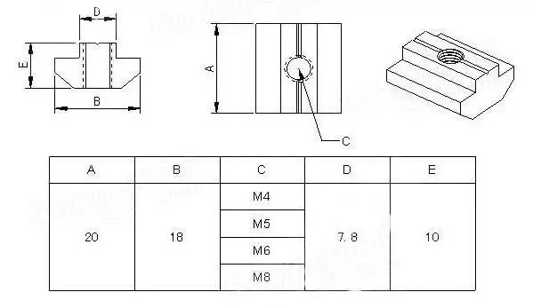 Machifit 20pcs M5 T Sliding Nut Zin Plated Carbon Steel T Sliding Nut for 4040 Aluminum Profile