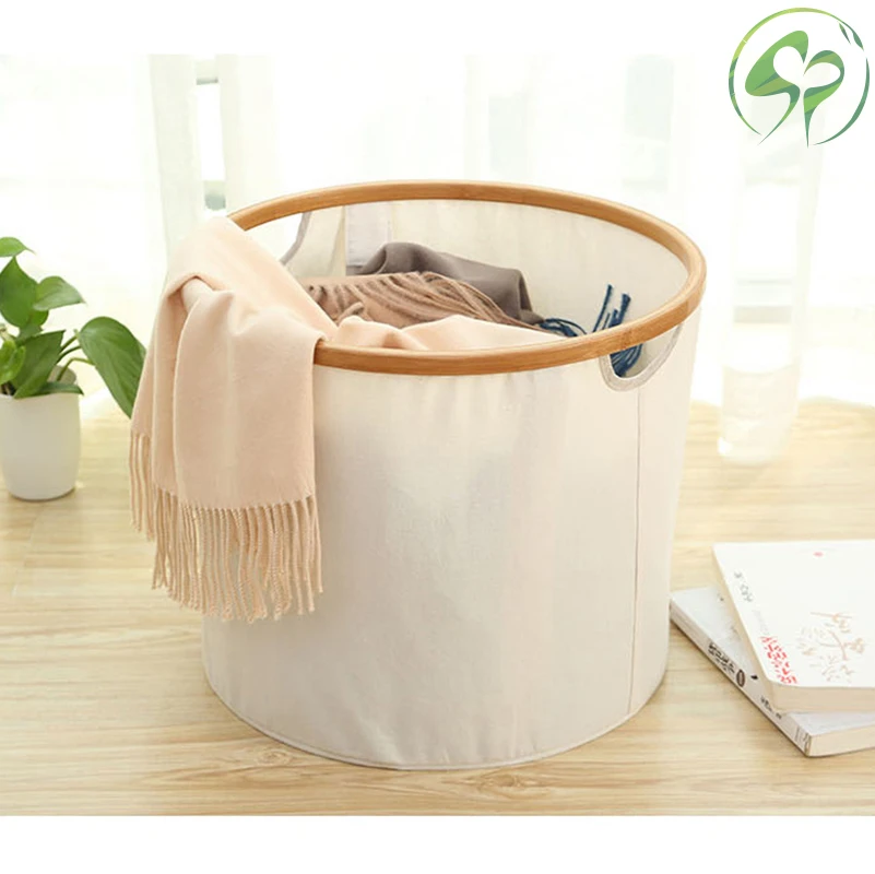 ラウンド収納バスケット竹綿リネン雑貨化粧品ケースおもちゃ収納バレル収納ボックス布収納ボックス Storage Baskets Aliexpress
