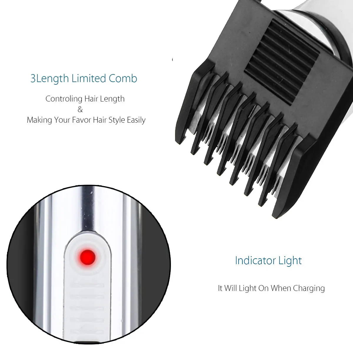 Rechargeable Electric Hair Clipper Trimmer Men Barber Kit