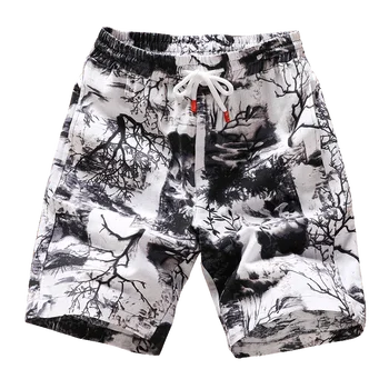 

Men's Beach Shorts new fashion Linen Leisure shorts Loose Straight Comfortable Bermuda Men summer shorts Brand Large Japanese C