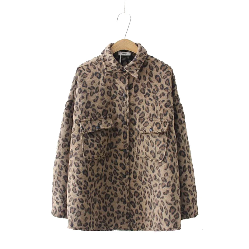 

2019 Spring Coats For Women Oversize Leopard Printed Jackets Ladies Plus Size Loose Coats Korean Style Harajuku Outerwear