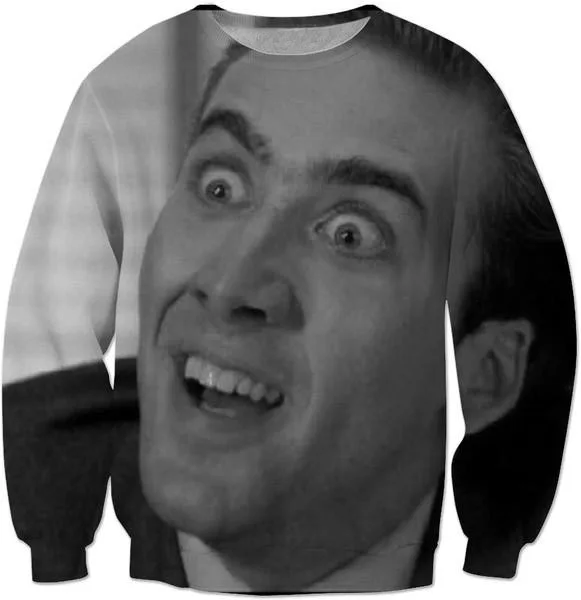 PLstar Cosmos Новая модная Толстовка Nicolas cage Crazy funny Stare at you с 3d принтом мужской/женский Повседневный пуловер - Цвет: color as the picture