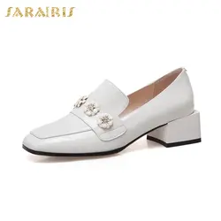 SARAIRIS/Новинка, хит продаж, модные женские туфли-лодочки на массивном каблуке, классические элегантные женские туфли