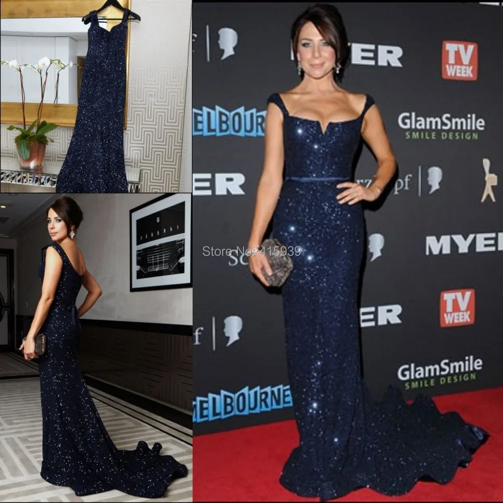 Kate Ritchie Evening Dress Vestidos De Fiesta Navy Blue Mermaid