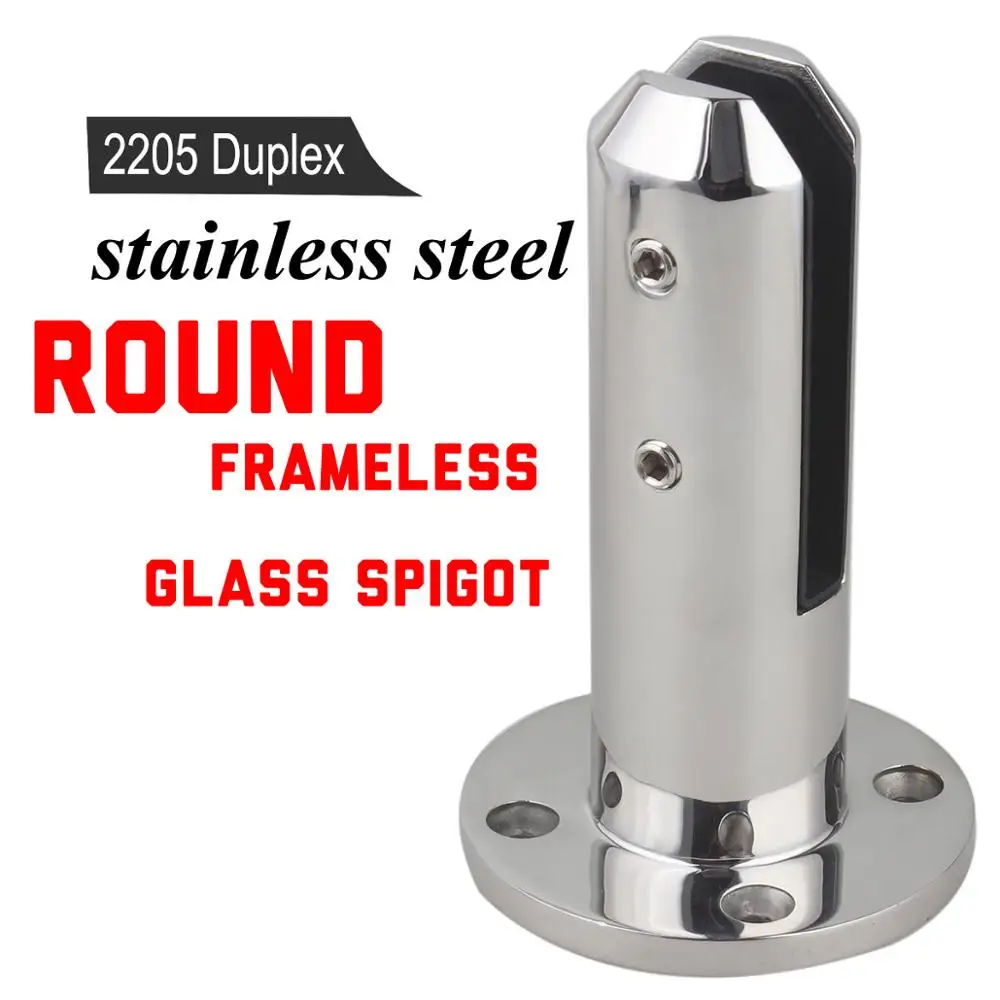 Round Balustrades & Handrails 2205 Stainless Steel Glass Spigot Pool Fence Frameless Balustrade