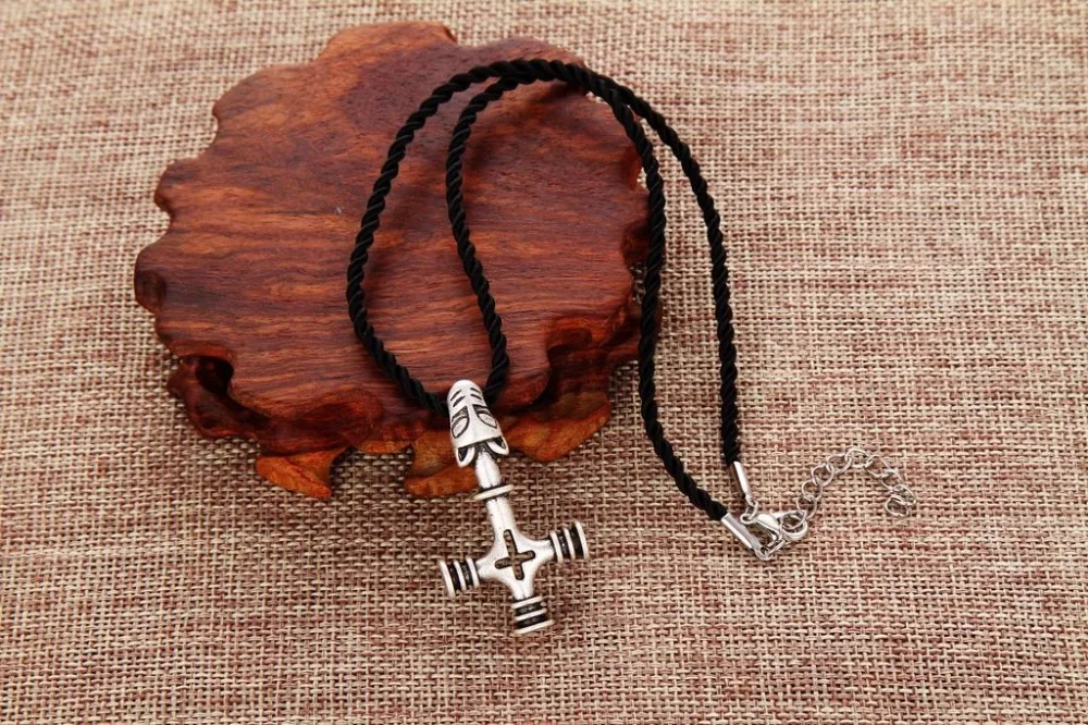 1pcs fashion men thor's hammer olaf wolf cross mjolnir pendant viking jewelry norse necklace amulet SanLan