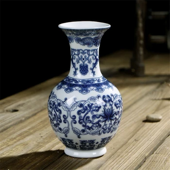 

Traditional chinese Ceramic vase ornaments Jingdezhen pot home decoration crafts retro flower vase 1PC