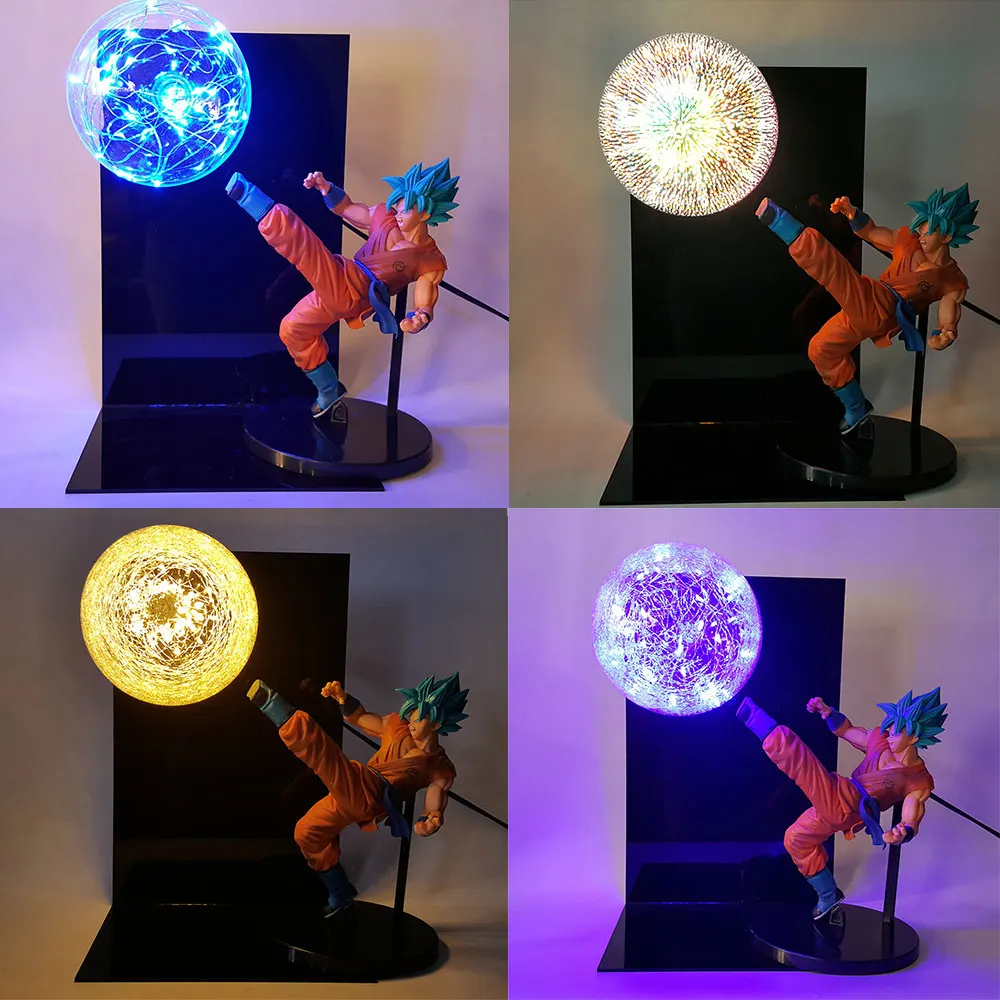 

Dragon Ball Z Action Figure God Goku Super Saiyan Led Bulb Light Lamp Dragon Ball Goku Display Toy Anime Collectible PVC Model