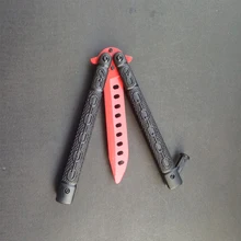 Формовочный нож-бабочка из нержавеющей стали с черной ручкой и красным лезвием