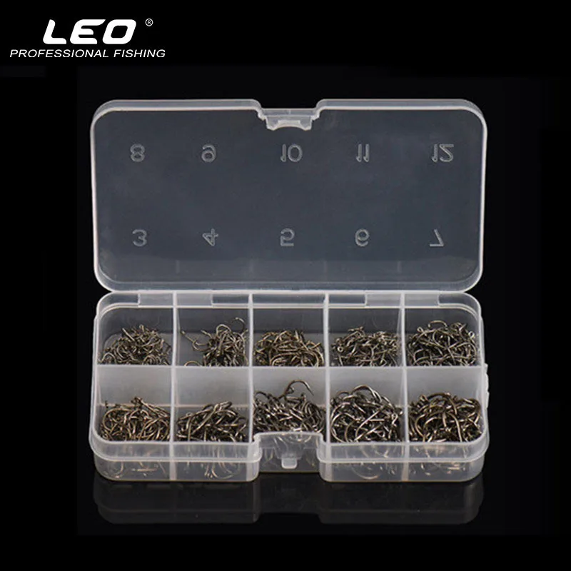 

LEO 600pcs/set Sharp Barbed Circle Fishhook Carbon Steel Fishing Hooks With Holes 3#-12# Carp Fishing Hooks Fishing Accessories