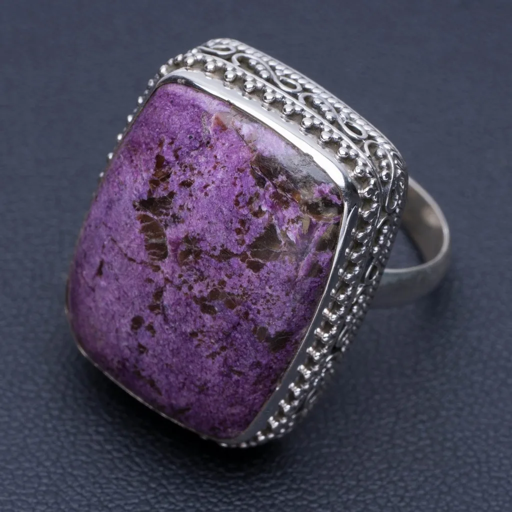 

Natural Charoite Unique Design 925 Sterling Silver Ring US Size 8.25 P1271