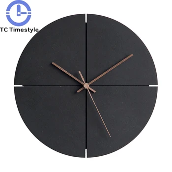 

Wall Clock Wooden Modern Simpl Art Living Room Watch Nordic Minimalist Creative Silent Wall Clocks Saat Mute Quartz Home Decor